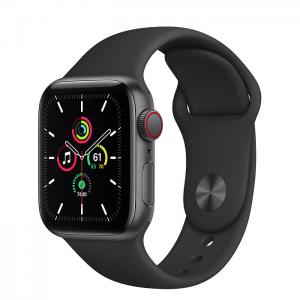 Apple Watch SE GPS + Cellular 40mm Space Gray Aluminum Case with Black Sport Band